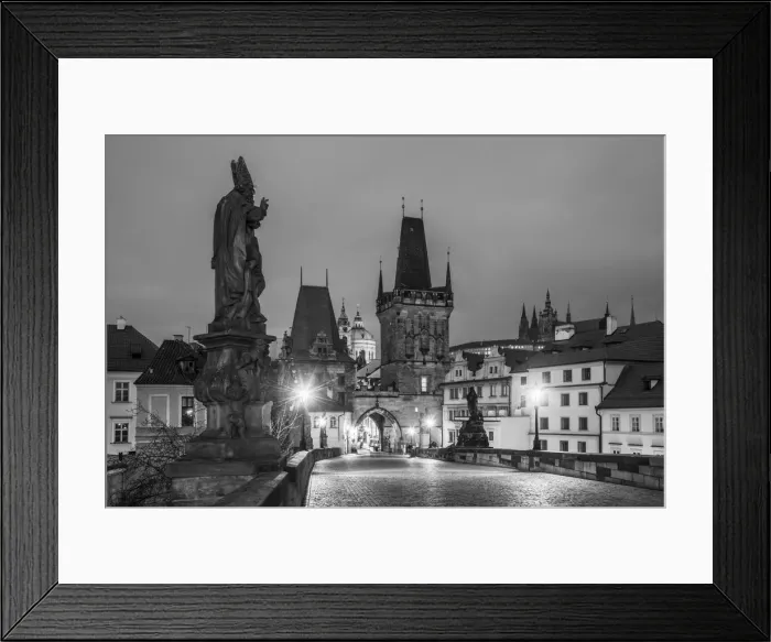 Framed Print : Czech Republic, Prague, Charles Bridge, Karluv Most over River Vlatava