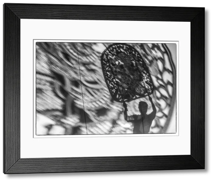 Framed Print : Cambodia, Phnom Penh, traditional dance performance, shadow puppets