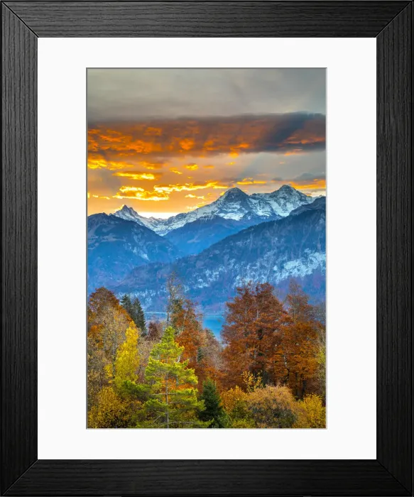 Framed Print : Eiger and Monch from Beatenberg, Berner Oberland, Switzerland