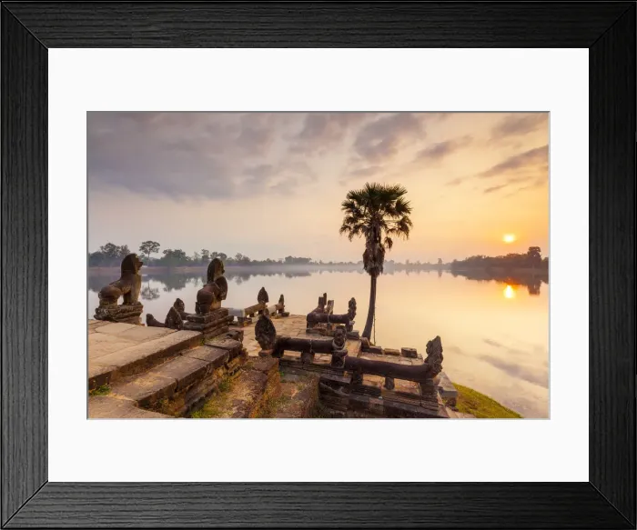 Framed Print : Cambodia, Angkor, Sra Srang, former royal bathing pond, dawn Framed Print : Cambodia, Angkor, Sra Srang, former royal bathing pond, dawn