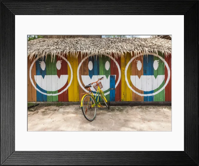 Framed Print : Cambodia, Sihanoukville, Otres Beach, beach bicycle Framed Print : Cambodia, Sihanoukville, Otres Beach, beach bicycle