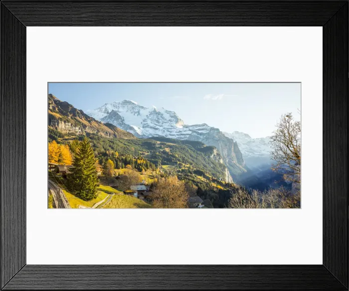 Framed Print : Wengen, and Jungfrau mountain, Berner Oberland, Switzerland Framed Print : Wengen, and Jungfrau mountain, Berner Oberland, Switzerland