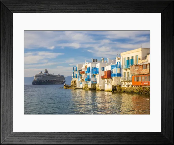 Framed Print : Little Venice, Chora (Mykonos Town), Mykonos, Cyclades Islands, Greece