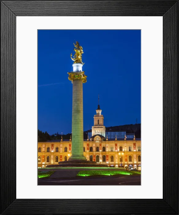 Framed Print : Georgia, Tbilisi, Liberty Square and St. George and Dragon column Framed Print : Georgia, Tbilisi, Liberty Square and St. George and Dragon column