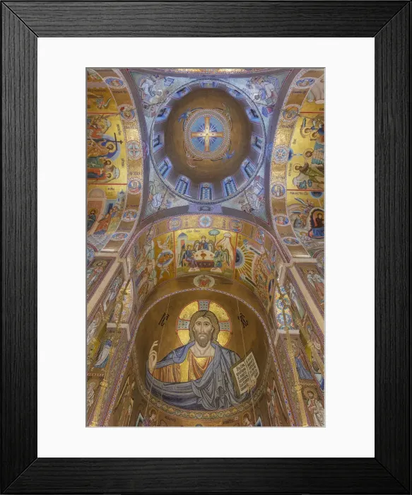 Framed Print : Modern mosaic in interior of Church of the Intercession, Yasenevo, Moscow, Russia Framed Print : Modern mosaic in interior of Church of the Intercession, Yasenevo, Moscow, Russia