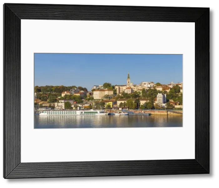 Framed Print : Serbia, Belgrade, View of Sava River across to St Framed Print : Serbia, Belgrade, View of Sava River across to St