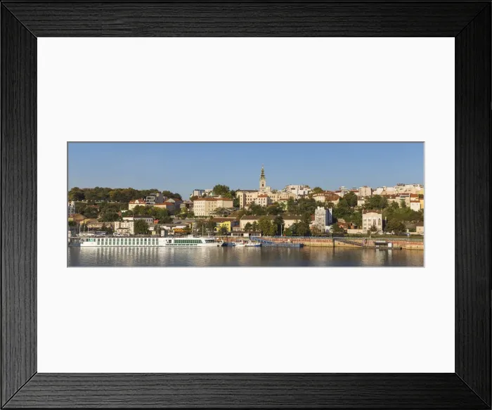 Framed Print : Serbia, Belgrade, View of Sava River across to St Framed Print : Serbia, Belgrade, View of Sava River across to St