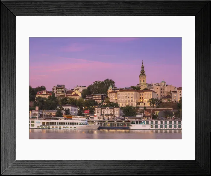 Framed Print : Serbia, Belgrade, View of Sava River across to St Framed Print : Serbia, Belgrade, View of Sava River across to St