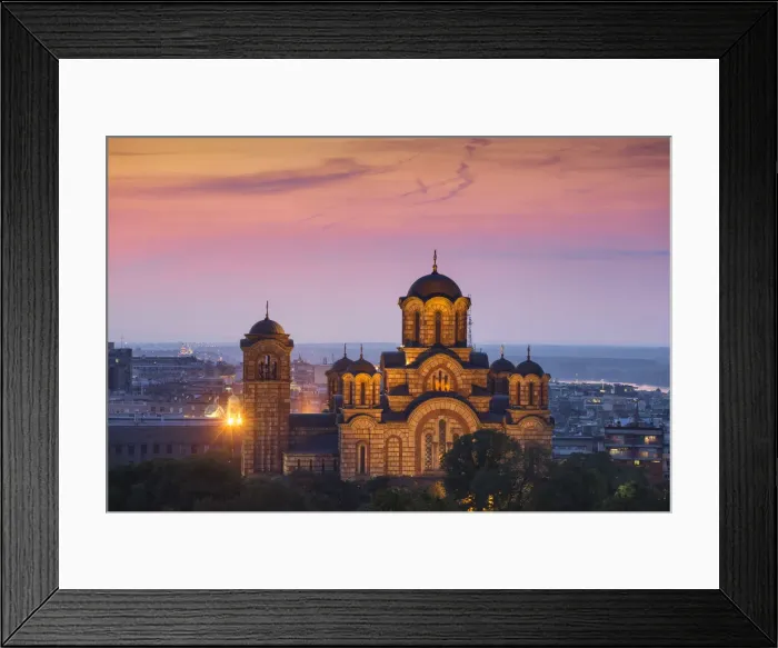 Framed Print : Serbia, Belgrade View of St Marks Church Framed Print : Serbia, Belgrade View of St Marks Church