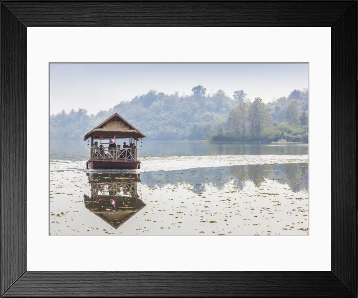 Framed Print : Laos, Sainyabuli, Elephant Conservation Center, the centers water shuttle on Nam Framed Print : Laos, Sainyabuli, Elephant Conservation Center, the centers water shuttle on Nam