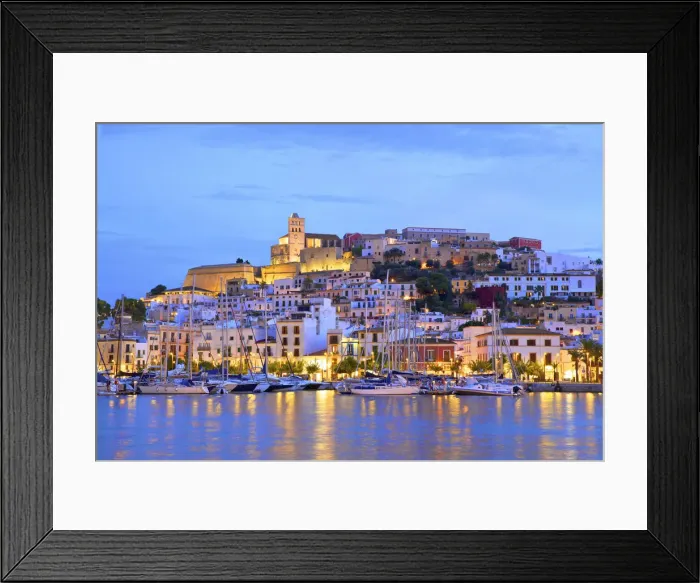 Framed Print : Twilight Over Old Ibiza Town, Ibiza, Balearic Islands, Spain Framed Print : Twilight Over Old Ibiza Town, Ibiza, Balearic Islands, Spain