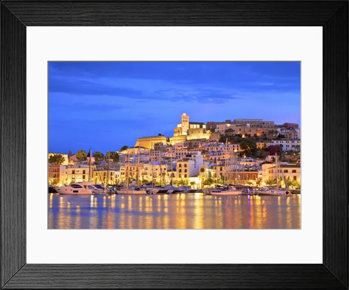 Framed Print : Twilight Over Old Ibiza Town, Ibiza, Balearic Islands, Spain Framed Print : Twilight Over Old Ibiza Town, Ibiza, Balearic Islands, Spain