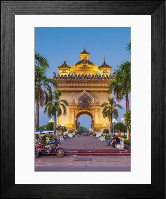 Framed Print : Laos, Vientiane, Patuxai, Victory Monument, exterior, dusk Framed Print : Laos, Vientiane, Patuxai, Victory Monument, exterior, dusk