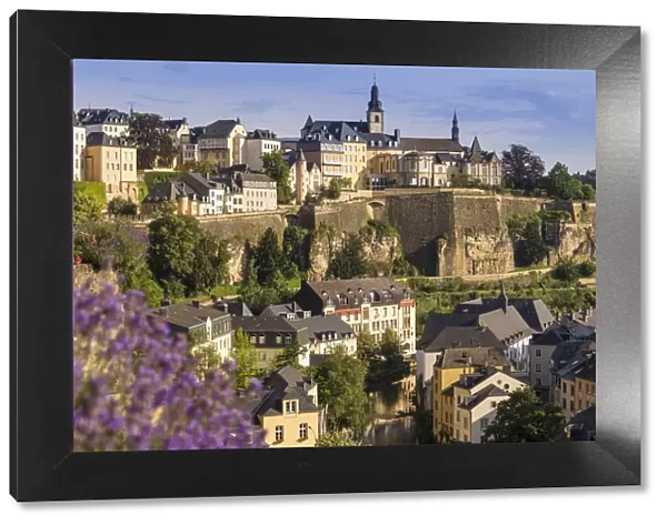 Luxembourg, Luxembourg City, View over the Grund - the lower town towards The Corniche