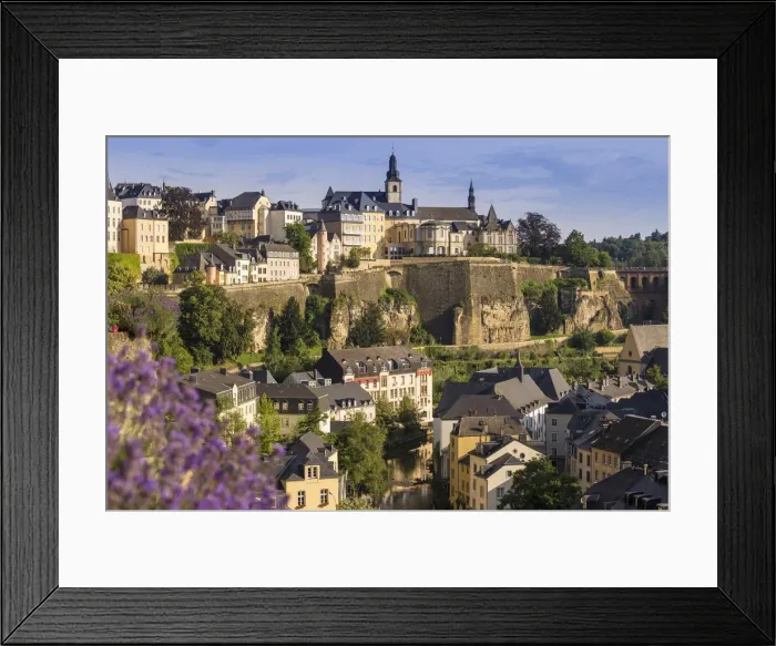 Framed Print : Luxembourg, Luxembourg City, View over the Grund - the lower town towards The Corniche