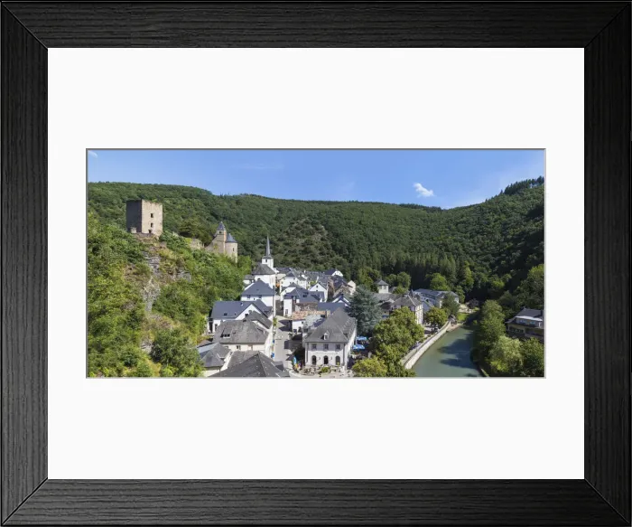 Framed Print : Luxembourg, Esch-sur-Sure, Sure river and Castle