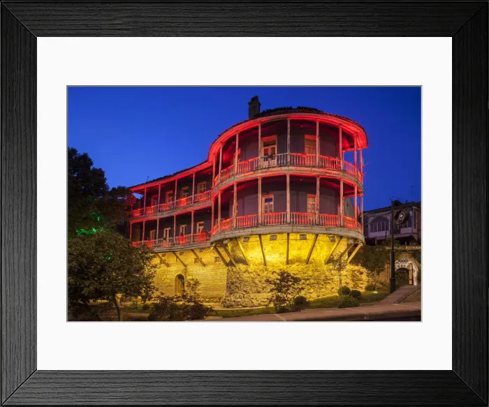 Framed Print : Georgia, Tbilisi, lighted sections of old city wall Framed Print : Georgia, Tbilisi, lighted sections of old city wall