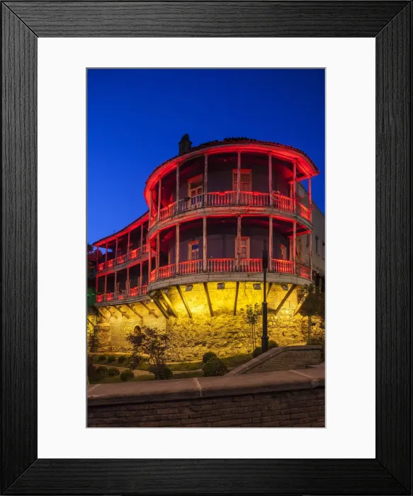 Framed Print : Georgia, Tbilisi, lighted sections of old city wall Framed Print : Georgia, Tbilisi, lighted sections of old city wall