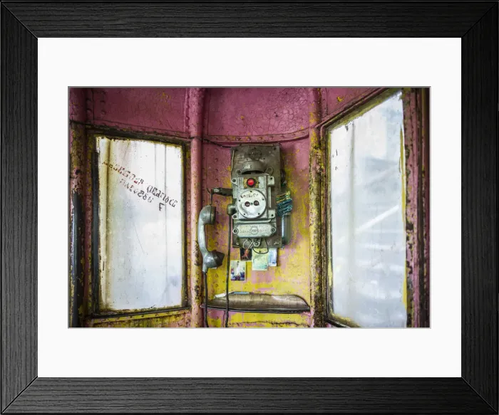 Framed Print : Georgia, Chiatura, mining town cable car interior telephone Framed Print : Georgia, Chiatura, mining town cable car interior telephone