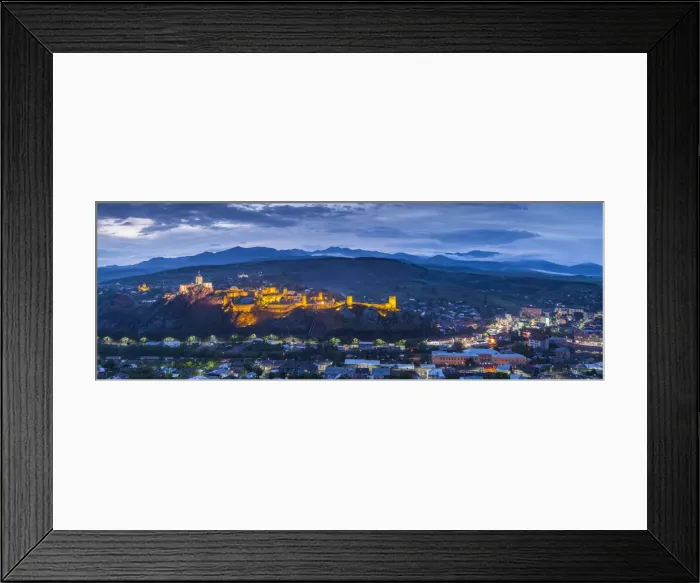 Framed Print : Georgia, Akhaltsikhe, high angle town view with Rabati Fortress Framed Print : Georgia, Akhaltsikhe, high angle town view with Rabati Fortress
