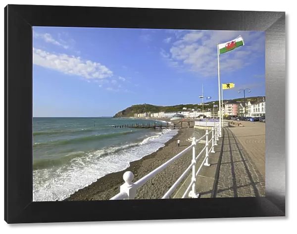 The Beach and Promenade at Aberystwyth, Cardigan Bay, Wales, United Kingdom, Europe