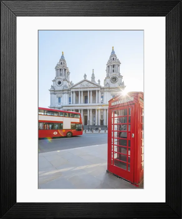 Framed Print : UK, England, London, Ludgate Hill, St. Pauls Cathedral, Red Telephone Box