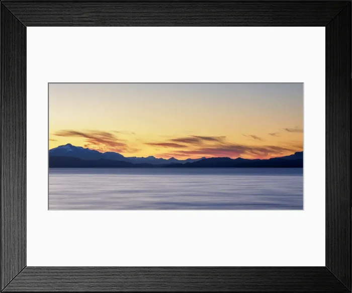 Framed Print : Nahuel Huapi Lake at dusk, San Carlos de Bariloche, Nahuel Huapi National Park, Rio