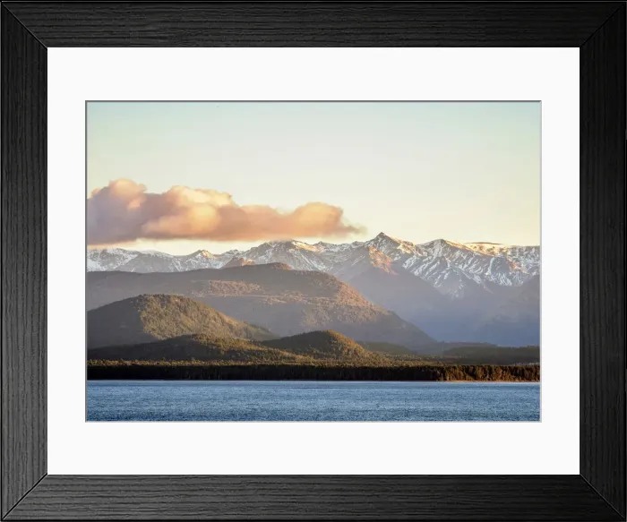 Framed Print : Nahuel Huapi Lake at sunrise, San Carlos de Bariloche, Nahuel Huapi National Park