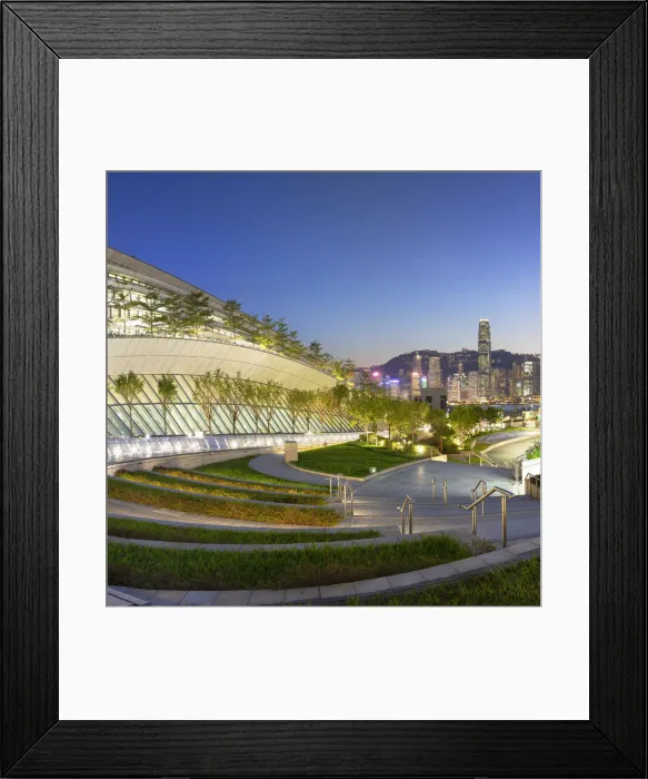 Framed Print : West Kowloon High Speed Rail Station and skyline at dusk, Kowloon, Hong Kong Framed Print : West Kowloon High Speed Rail Station and skyline at dusk, Kowloon, Hong Kong