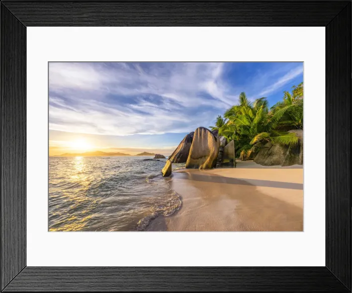 Framed Print : Anse Source d Argent beach, La Digue island, Seychelles, Africa Framed Print : Anse Source d Argent beach, La Digue island, Seychelles, Africa