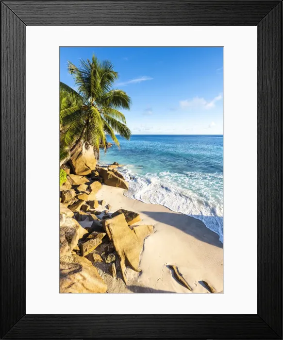 Framed Print : Anse Patates beach, La Digue, Seychelles, Africa Framed Print : Anse Patates beach, La Digue, Seychelles, Africa