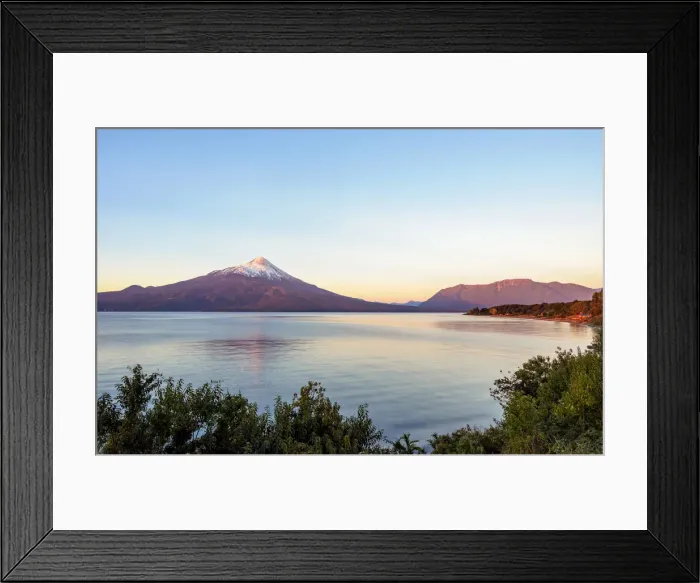Framed Print : Osorno Volcano and Llanquihue Lake at sunset, Llanquihue Province, Los Lagos Region