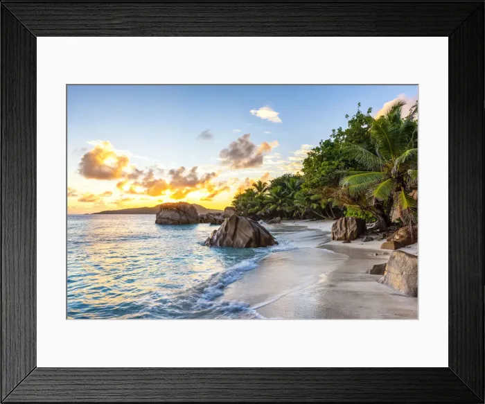 Framed Print : Anse Patates, La Digue, Seychelles, Africa