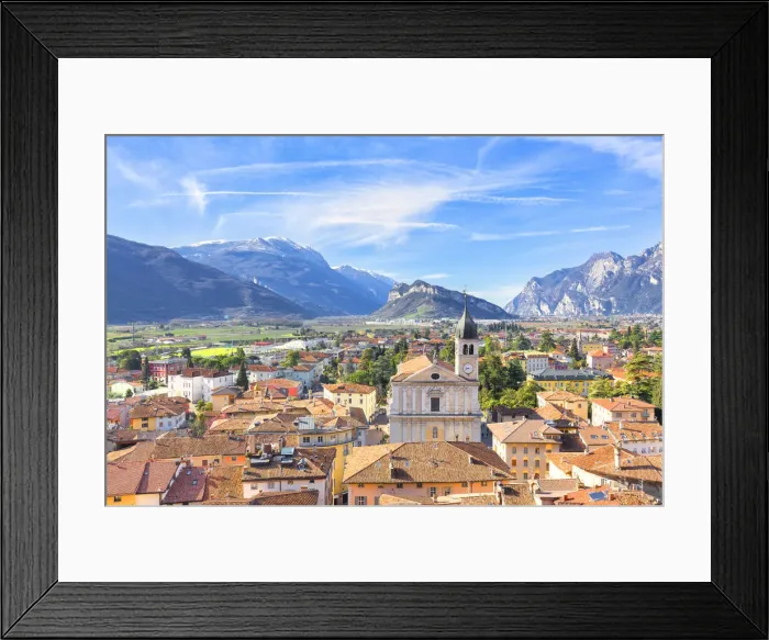 Framed Print : Village from above. Arco di Trento, Trento province, Trentino Alto Adige, Italy