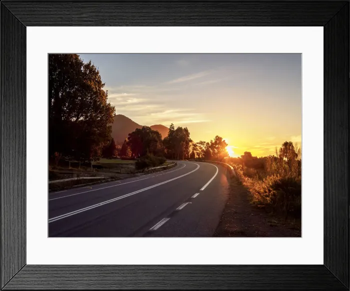 Framed Print : Road from Puerto Varas to Ensenada at sunset, Llanquihue Province, Los Lagos Region