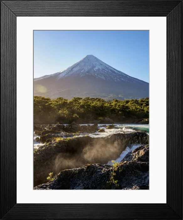 Framed Print : Petrohue Waterfalls and Osorno Volcano, Petrohue, Llanquihue Province, Los Lagos Region Framed Print : Petrohue Waterfalls and Osorno Volcano, Petrohue, Llanquihue Province, Los Lagos Region