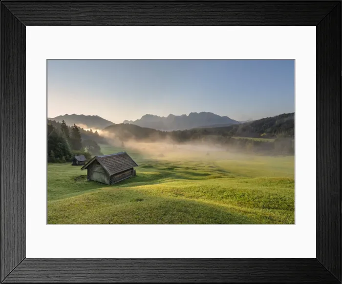 Framed Print : Gerold Lake, Krün, Garmisch-Partenkirchen district, Upper Bavaria, Bavaria