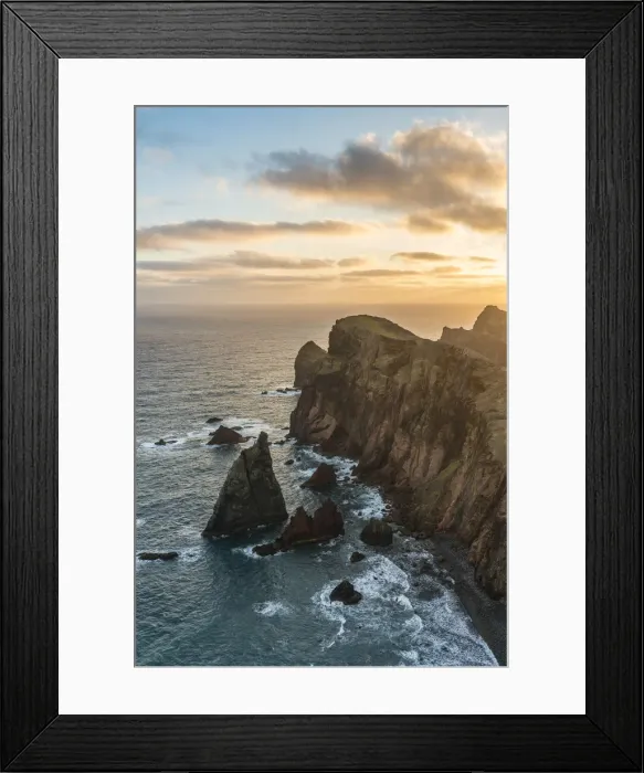 Framed Print : View of Point of Saint Lawrence at dawn. Canical, Machico district, Madeira Island