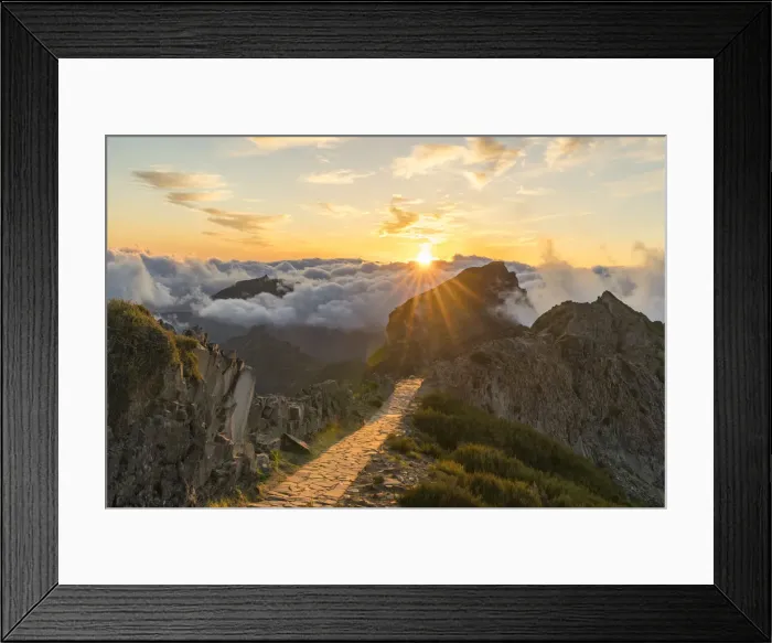 Framed Print : Sunset over Vereda do Areeiro, the trail that links Pico Ruivo to Pico do Arieiro Framed Print : Sunset over Vereda do Areeiro, the trail that links Pico Ruivo to Pico do Arieiro
