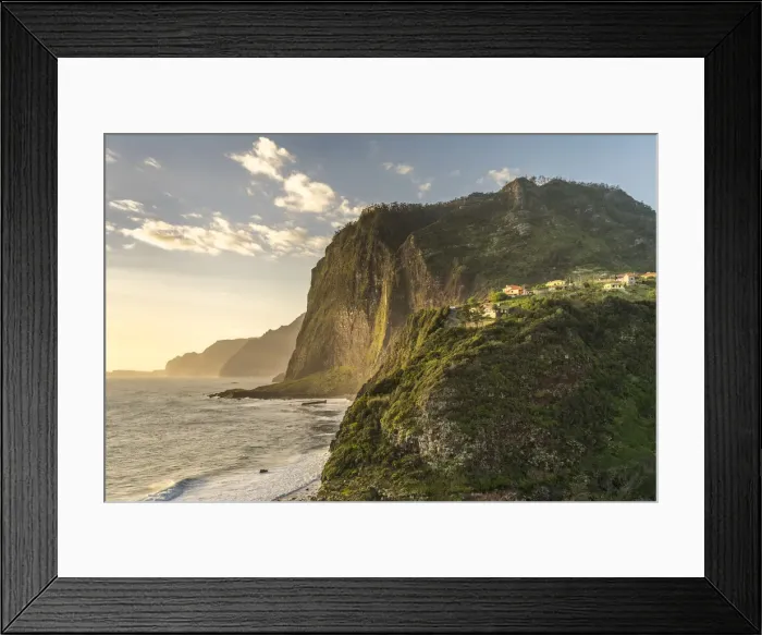 Framed Print : The village of Faial and its cliffs. Santana municipality, Madeira Island, Portugal Framed Print : The village of Faial and its cliffs. Santana municipality, Madeira Island, Portugal