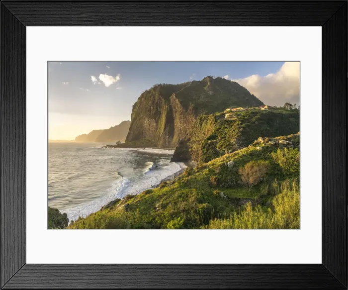 Framed Print : Cliffs and waves at Faial, Santana municipality, Madeira Island, Portugal Framed Print : Cliffs and waves at Faial, Santana municipality, Madeira Island, Portugal