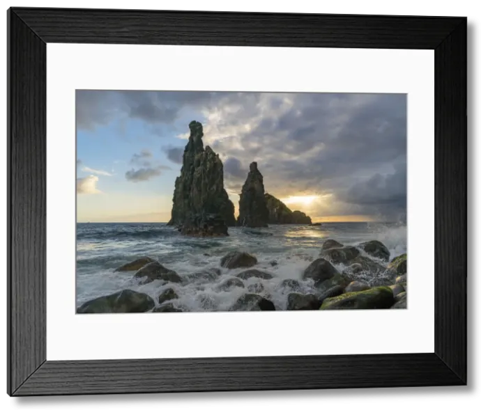 Framed Print : Rib and Janela islets at dawn. Porto Moniz, Madeira Island, Portugal Framed Print : Rib and Janela islets at dawn. Porto Moniz, Madeira Island, Portugal