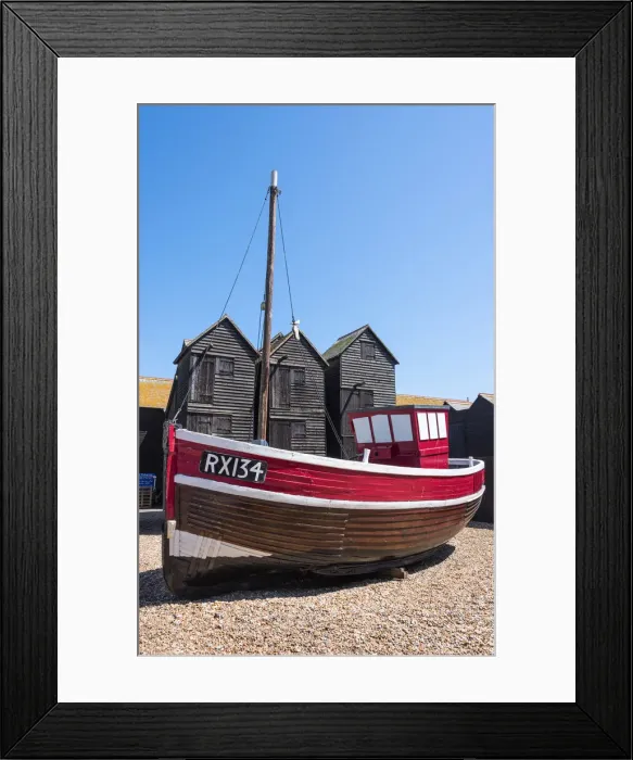 Framed Print : A fishing boat and the net shops - a weather-proof storage for the fishing gear Framed Print : A fishing boat and the net shops - a weather-proof storage for the fishing gear