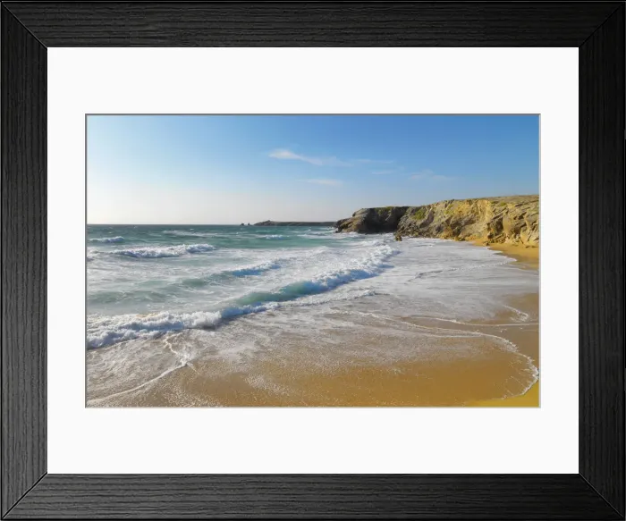 Framed Print : France, Brittany, Morbihan, Cote Sauvage, Quiberon Peninsula, Port Bara, waves breaking Framed Print : France, Brittany, Morbihan, Cote Sauvage, Quiberon Peninsula, Port Bara, waves breaking