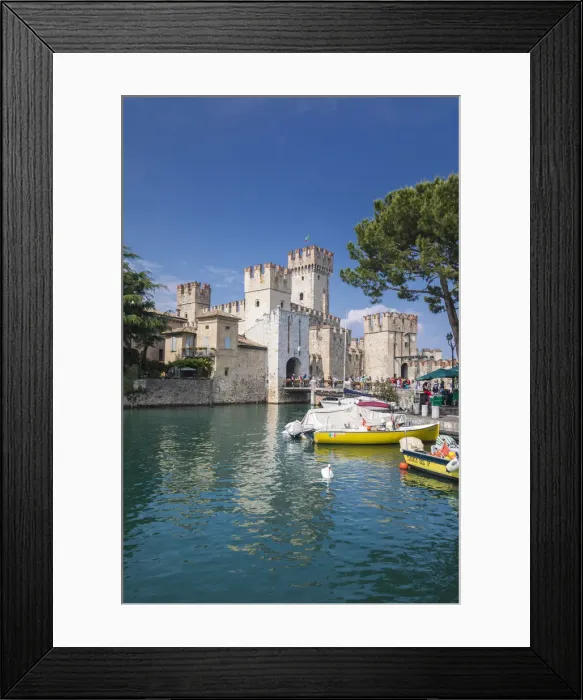 Framed Print : Sirmione Castle. Sirmione, Verona District, Veneto, Italy