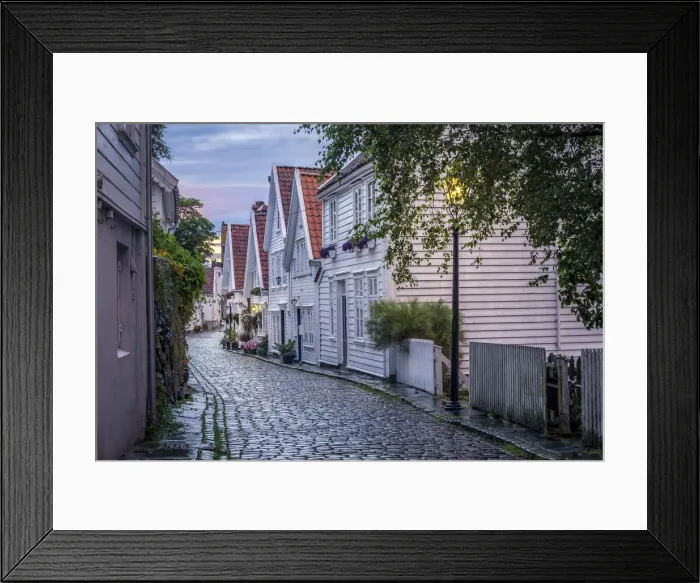 Framed Print : Stavanger city during the evening, Rogaland county, southern Norway