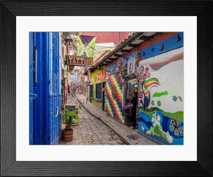 Framed Print : Carrera 2, La Candelaria, Bogota, Capital District, Colombia Framed Print : Carrera 2, La Candelaria, Bogota, Capital District, Colombia