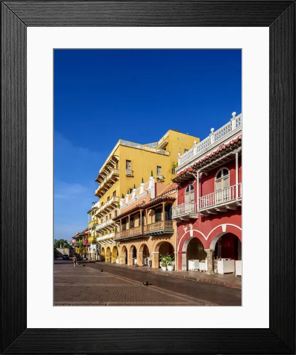 Framed Print : Houses with Balconies, Plaza de Los Coches, Old Town, Cartagena, Bolivar Department Framed Print : Houses with Balconies, Plaza de Los Coches, Old Town, Cartagena, Bolivar Department