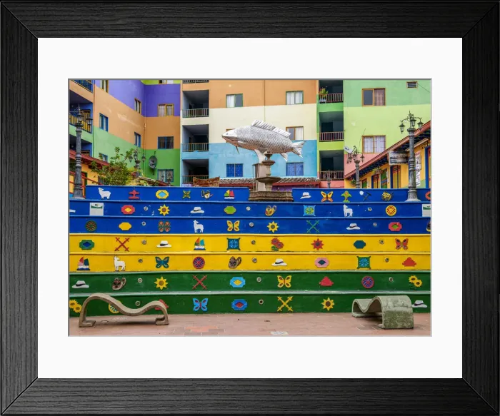 Framed Print : Plazoleta del Zocalo, Guatape, Antioquia Department, Colombia Framed Print : Plazoleta del Zocalo, Guatape, Antioquia Department, Colombia