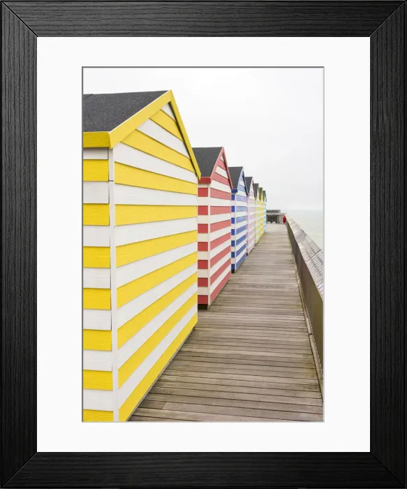Framed Print : Beach huts on Hastings Pier, Sussex, England Framed Print : Beach huts on Hastings Pier, Sussex, England